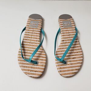 DV by Dolce Vita Blue Turquoise Cork Flip Flop Sandals Women's Size 7